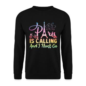 Paris, France - Unisex Sweatshirt - black - Front - Alina (178cm) & Michal (187cm)