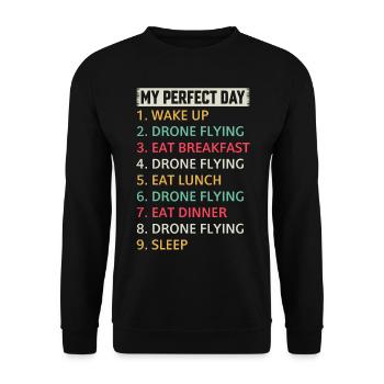 Pilote de drone quadricoptère - My Perfect Day Drone Flyi - Sweat-shirt Unisexe - noir - Devant - Alina (178cm) & Michal (187cm)