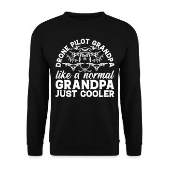 Drone Pilot Grandpa - Quadcopter Drone Pilot Grand - Unisex Pullover - Schwarz - Vorne - Alina (178cm) & Michal (187cm)