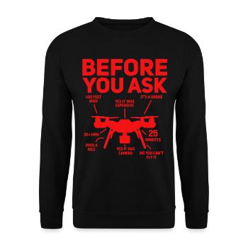 Drone - Before You Ask Yes It Was Expensive It's A - Unisex Sweatshirt - black - Front - Alina (178cm) & Michal (187cm)