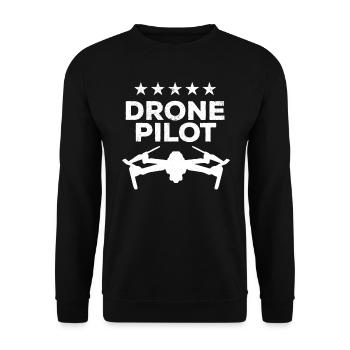 Drone Pilot Drone Racing Multicopter Drone Pilot - Unisex Pullover - Schwarz - Vorne - Alina (178cm) & Michal (187cm)