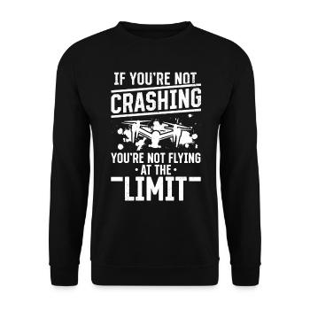 Pilote de drone - Si vous ne vous écrasez pas - Funny Drone - Sweat-shirt Unisexe - noir - Devant - Alina (178cm) & Michal (187cm)