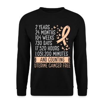 2 Years Uterine Cancer Free Ribbon Movement - Unisex Sweatshirt - black - Front - Alina (178cm) & Michal (187cm)