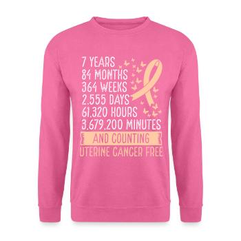 Mouvement du ruban sans cancer de l’utérus de 7 ans - Sweat-shirt Unisexe - rose - Devant