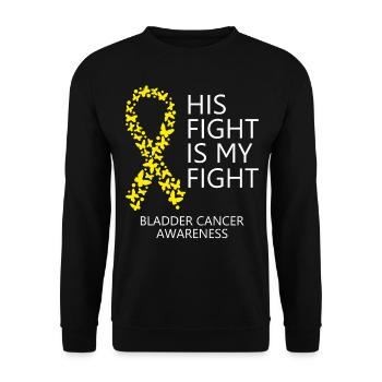 Bladder Cancer Ribbon Month His Fight is my Fight - Unisex Sweatshirt - black - Front - Alina (178cm) & Michal (187cm)