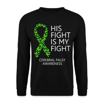 Mois du ruban de paralysie cérébrale Son combat est mon combat - Sweat-shirt Unisexe - noir - Devant - Alina (178cm) & Michal (187cm)