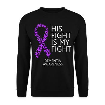 Mois du ruban de la démence Son combat est mon combat - Sweat-shirt Unisexe - noir - Devant - Alina (178cm) & Michal (187cm)