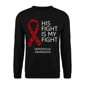 Mois du ruban de l’hémophilie Son combat est mon combat - Sweat-shirt Unisexe - noir - Devant - Alina (178cm) & Michal (187cm)