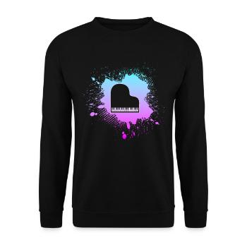 Klavier - Unisex Pullover - Schwarz - Vorne - Alina (178cm) & Michal (187cm)