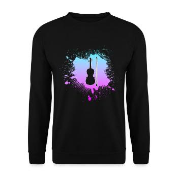 Geige - Unisex Pullover - Schwarz - Vorne - Alina (178cm) & Michal (187cm)