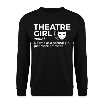 Theater Schauspieler - Unisex Pullover - Schwarz - Vorne - Alina (178cm) & Michal (187cm)