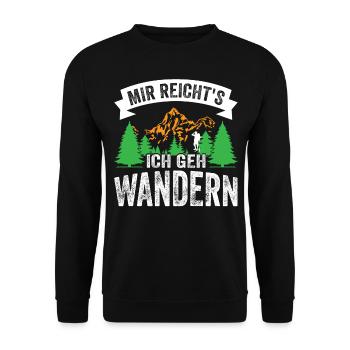 Mir reichts ich geh Wandern - Unisex Pullover - Schwarz - Vorne - Alina (178cm) & Michal (187cm)