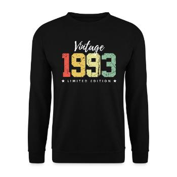 30 ans né en 1993 rétro 30e anniversaire - Sweat-shirt Unisexe - noir - Devant - Alina (178cm) & Michal (187cm)