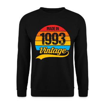 30 ans né en 1993 rétro 30e anniversaire - Sweat-shirt Unisexe - noir - Devant - Alina (178cm) & Michal (187cm)