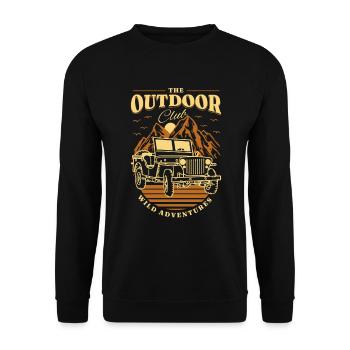 Camping - The outdoor club wild adventures - Unisex Sweatshirt - black - Front - Alina (178cm) & Michal (187cm)