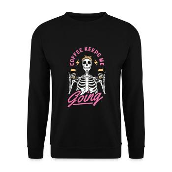 Coffee - Coffee keeps me going - Unisex Sweatshirt - black - Front - Alina (178cm) & Michal (187cm)