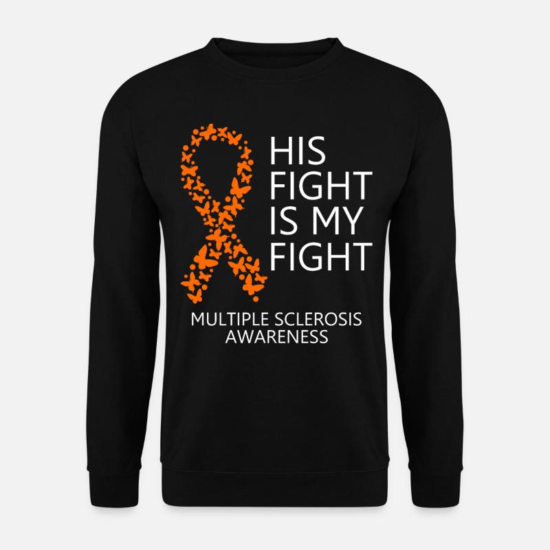 Multiple Sclerosis Ribbon His Fight is my Fight - Unisex Pullover - Schwarz