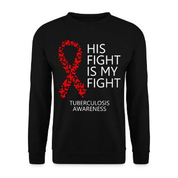 Mois du ruban contre la tuberculose Son combat est mon combat - Sweat-shirt Unisexe - noir - Devant - Alina (178cm) & Michal (187cm)