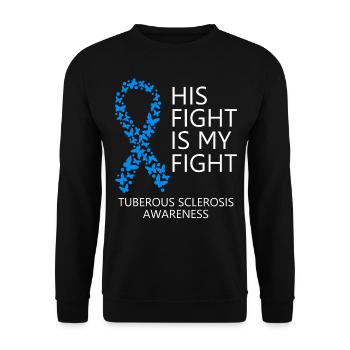 Tuberous Sclerosis Ribbon His Fight is my Fight - Unisex Sweatshirt - black - Front - Alina (178cm) & Michal (187cm)