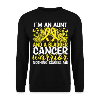 Bladder Cancer Ribbon Month Movement Aunt - Unisex Sweatshirt - black - Front - Alina (178cm) & Michal (187cm)