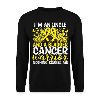 Cancer de la vessie Ruban Mois Mouvement Oncle - Sweat-shirt Unisexe - noir - Devant - Alina (178cm) & Michal (187cm)