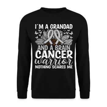 Brain Tumor Ribbon Month Grandpa Granddad - Unisex Pullover - Schwarz - Vorne - Alina (178cm) & Michal (187cm)