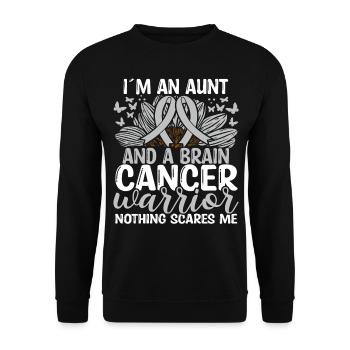Brain Tumor Ribbon Month Movement Aunt - Unisex Pullover - Schwarz - Vorne - Alina (178cm) & Michal (187cm)