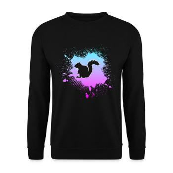 Eichhörnchen - Unisex Pullover - Schwarz - Vorne - Alina (178cm) & Michal (187cm)