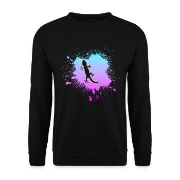 Eidechse - Unisex Pullover - Schwarz - Vorne - Alina (178cm) & Michal (187cm)