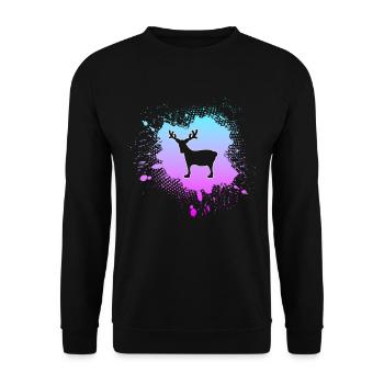 Elk - Unisex Sweatshirt - black - Front - Alina (178cm) & Michal (187cm)