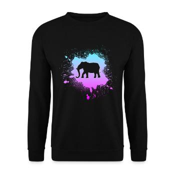Elephant - Unisex Sweatshirt - black - Front - Alina (178cm) & Michal (187cm)