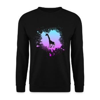 Giraffe - Unisex Pullover - Schwarz - Vorne - Alina (178cm) & Michal (187cm)
