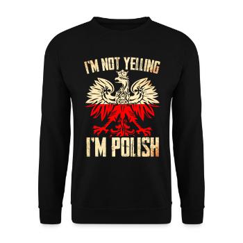 Funny Poland flag Polski Polska - Unisex Sweatshirt - black - Front - Alina (178cm) & Michal (187cm)