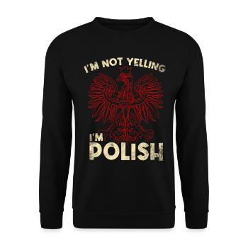 Funny Poland flag Polski Polska - Unisex Sweatshirt - black - Front - Alina (178cm) & Michal (187cm)