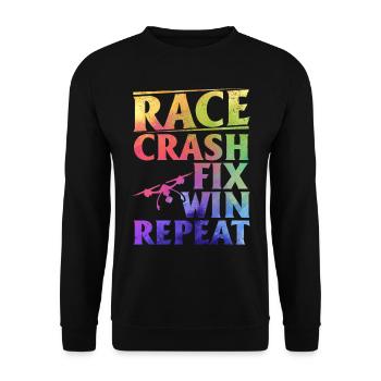Drone Racing Quadcopter Drone - Race Crash Fix Win - Sweat-shirt Unisexe - noir - Devant - Alina (178cm) & Michal (187cm)