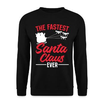 Le Père Noël le plus rapide de tous les temps - Noël Santa Dro - Sweat-shirt Unisexe - noir - Devant - Alina (178cm) & Michal (187cm)