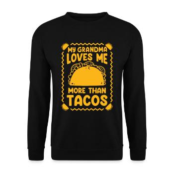 Tacos Mexican Foodie Burrito Nacho - Unisex Sweatshirt - black - Front - Alina (178cm) & Michal (187cm)