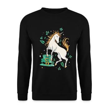 Licorne mythique créature porte-bonheur porte-bonheur chanceux Nouvel An - Sweat-shirt Unisexe - noir - Devant - Alina (178cm) & Michal (187cm)