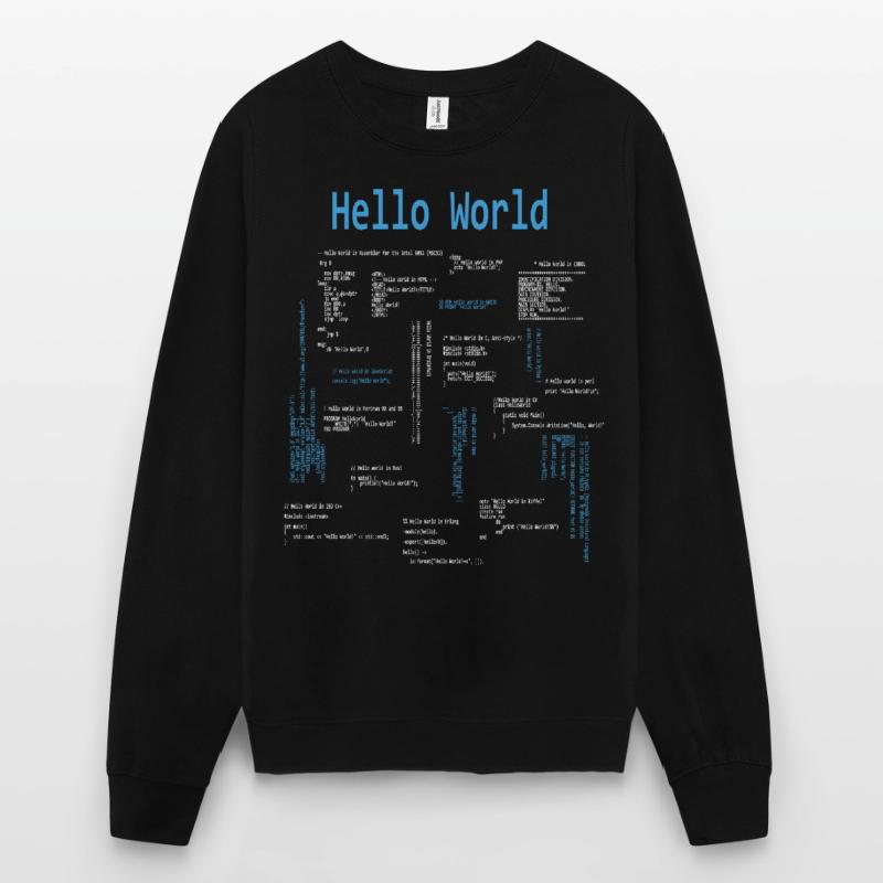 Hello World Programming Languages Programmer Nerd Unisex Sweatshirt