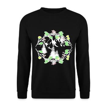 Printemps Nature Nature Amoureux Alpes Alpinistes - Sweat-shirt Unisexe - noir - Devant - Alina (178cm) & Michal (187cm)