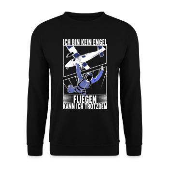 Fallschirmspringer Fallschirmsprung Skydiving - Unisex Pullover - Schwarz - Vorne - Alina (178cm) & Michal (187cm)