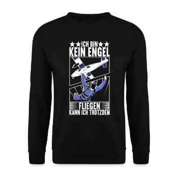 Fallschirmspringer Fallschirmsprung Skydiving - Unisex Pullover - Schwarz - Vorne - Alina (178cm) & Michal (187cm)