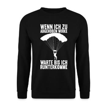 Fallschirmspringer Fallschirmsprung Skydiving - Unisex Pullover - Schwarz - Vorne - Alina (178cm) & Michal (187cm)