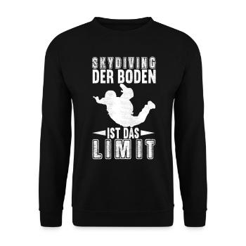 Fallschirmspringer Fallschirmsprung Skydiving - Unisex Pullover - Schwarz - Vorne - Alina (178cm) & Michal (187cm)