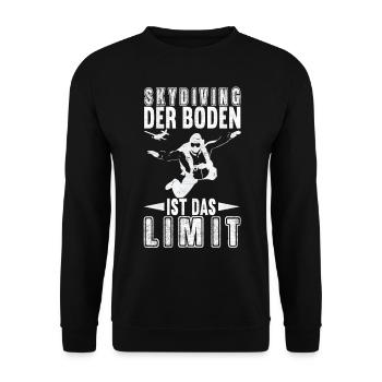 Fallschirmspringer Fallschirmsprung Skydiving - Unisex Pullover - Schwarz - Vorne - Alina (178cm) & Michal (187cm)