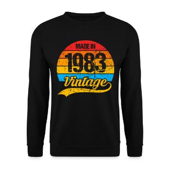 40 ans né en 1983 rétro 40e anniversaire - Sweat-shirt Unisexe - noir - Devant - Alina (178cm) & Michal (187cm)