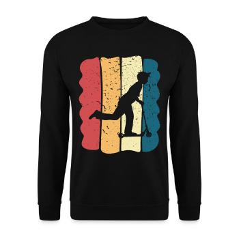 Scooter Stunt Scooter for Kids Retro - Unisex Sweatshirt - black - Front - Alina (178cm) & Michal (187cm)