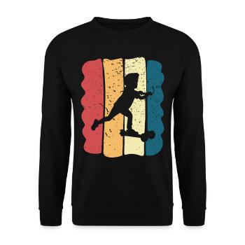 Scooter Stunt Scooter for Kids Retro - Unisex Sweatshirt - black - Front - Alina (178cm) & Michal (187cm)