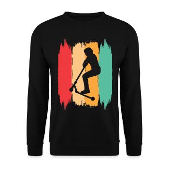 Scooter Stunt Scooter for Kids Retro - Unisex Sweatshirt - black - Front - Alina (178cm) & Michal (187cm)