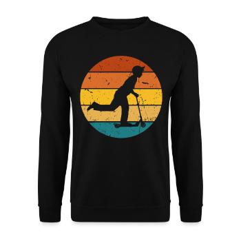 Scooter Stunt Scooter for Kids Retro - Unisex Sweatshirt - black - Front - Alina (178cm) & Michal (187cm)